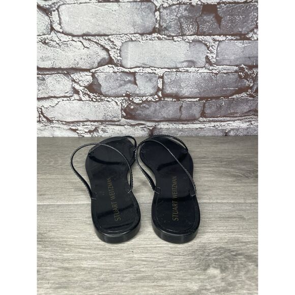 Stuart Weitzman Black Sawyer Jelly Flats Slides Sandals Women’s Sz 7M US/37.5EU - Picture 4 of 16